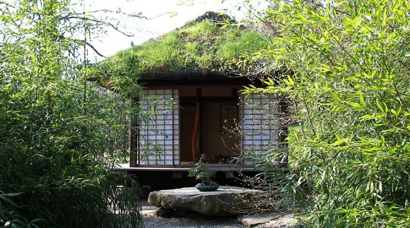 Teehaus im japanischen Garten am Landschloss Pirna-Zuschendorf.