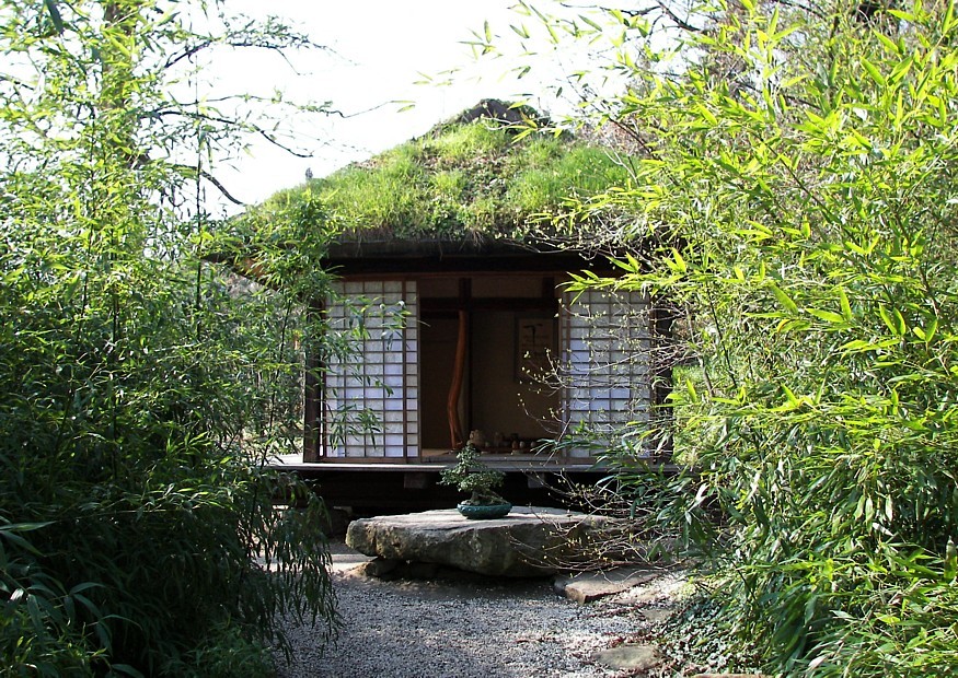 Teehaus im japanischen Garten am Landschloss Pirna-Zuschendorf.